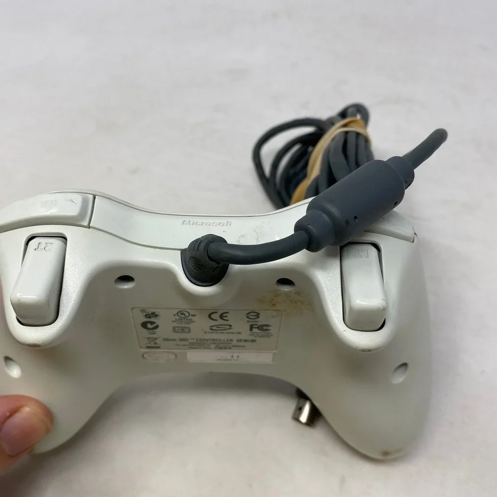 Microsoft Xbox 360 Wired Controller‎ White Official OEM Gamepad Untested